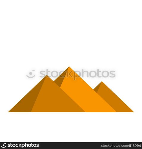 Pyramids of Egypt icon in flat style isolated on white background. Pyramids of Egypt icon, flat style