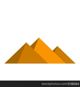 Pyramids of Egypt icon in flat style isolated on white background. Pyramids of Egypt icon, flat style