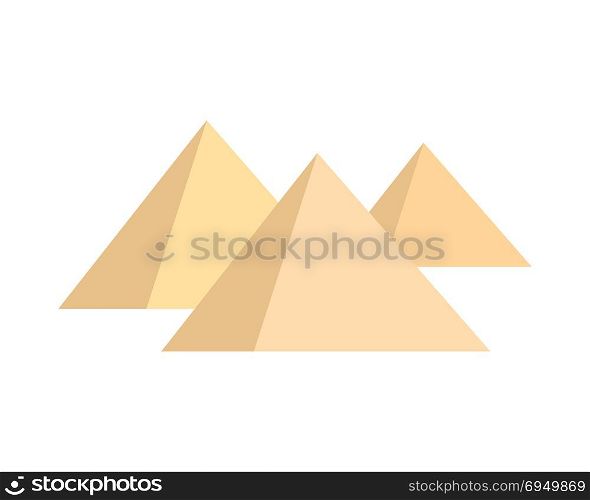 Pyramids on white background