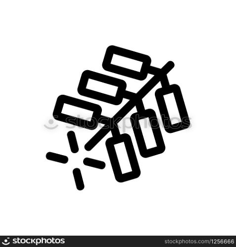 pyrotechnics icon vector. Thin line sign. Isolated contour symbol illustration. pyrotechnics icon vector. Isolated contour symbol illustration
