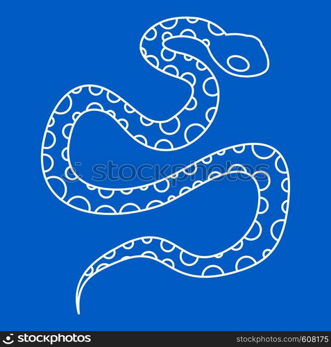 Python snake icon blue outline style isolated vector illustration. Thin ...