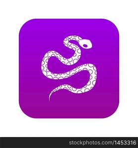 Python snake icon digital purple for any design isolated on white vector illustration. Python snake icon digital purple