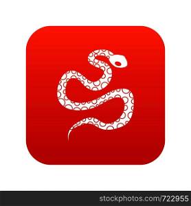 Python snake icon digital red for any design isolated on white vector illustration. Python snake icon digital red