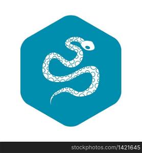 Python snake icon. Simple illustration of python snake vector icon for web. Python snake icon, simple style