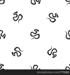 Python snake pattern repeat seamless in black color for any design. Vector geometric illustration. Python snake pattern seamless black