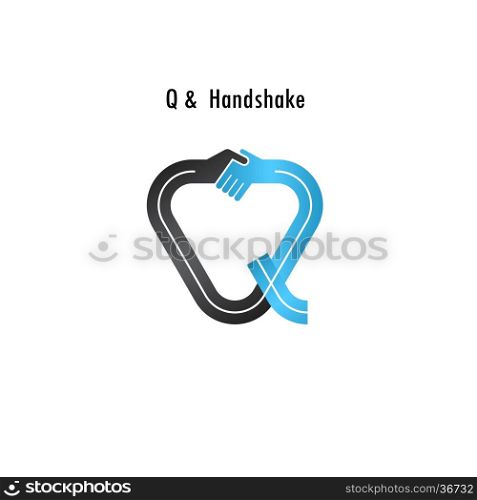 Q- letter icon abstract logo design vector template.Business offer,partnership icon.Corporate business and industrial logotype symbol.Vector illustration