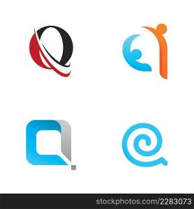 Q letter initial logo vector template design
