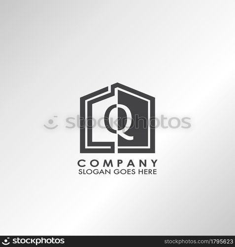 Q letter logo, initial half negative space letter design for business, building and property style.