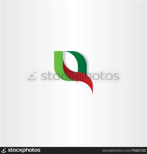 q letter logo red green icon vector design