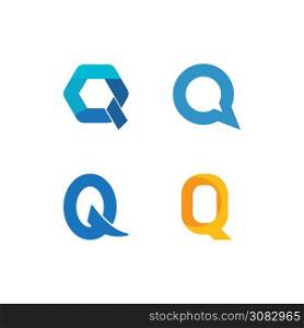 Q letter logo template vector illustration design