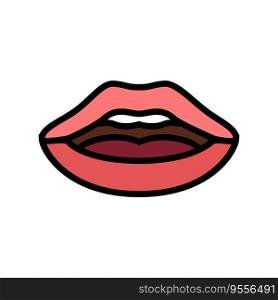 q w letter mouth animate color icon vector. q w letter mouth animate sign. isolated symbol illustration. q w letter mouth animate color icon vector illustration
