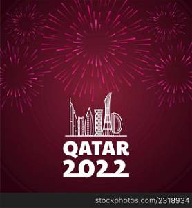 Qatar 2022, celebration fire work background