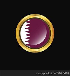 Qatar flag Golden button