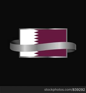 Qatar flag Ribbon banner design