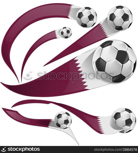 qatar flag set with soccer ball