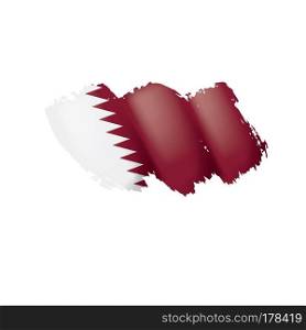 Qatar flag, vector illustration on a white background. Qatar flag, vector illustration on a white background.
