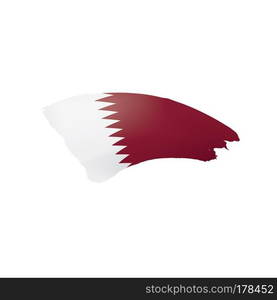 Qatar flag, vector illustration on a white background. Qatar flag, vector illustration on a white background.