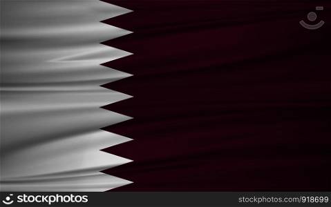 Qatar flag vector. Vector flag of Qatar blowig in the wind. EPS 10.
