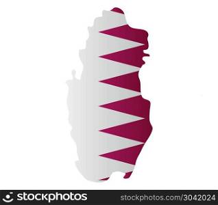 qatar map with flag