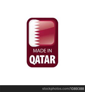 Qatar national flag, vector illustration on a white background. Qatar flag, vector illustration on a white background