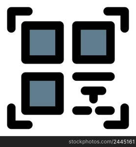 QR code, a two dimensional matrix barcode.