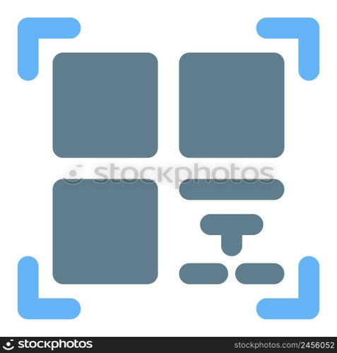 QR code, a two dimensional matrix barcode.