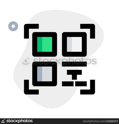 QR code, a two dimensional matrix barcode.