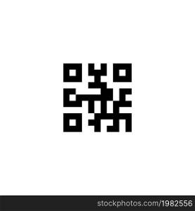 QR Code. Flat Vector Icon illustration. Simple black symbol on white background. QR Code sign design template for web and mobile UI element. QR Code Flat Vector Icon