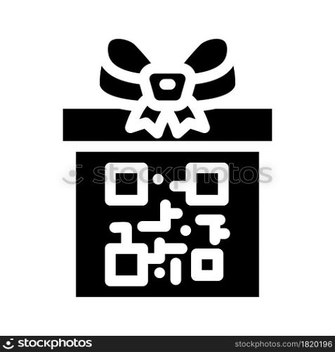 qr code gift glyph icon vector. qr code gift sign. isolated contour symbol black illustration. qr code gift glyph icon vector illustration