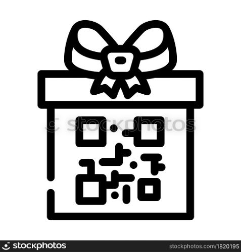 qr code gift line icon vector. qr code gift sign. isolated contour symbol black illustration. qr code gift line icon vector illustration