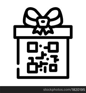 qr code gift line icon vector. qr code gift sign. isolated contour symbol black illustration. qr code gift line icon vector illustration