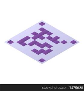 Qr code icon. Isometric of qr code vector icon for web design isolated on white background. Qr code icon, isometric style