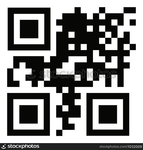 Qr code icon. Simple illustration of qr code vector icon for web design isolated on white background. Qr code icon, simple style