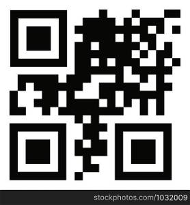 Qr code icon. Simple illustration of qr code vector icon for web design isolated on white background. Qr code icon, simple style