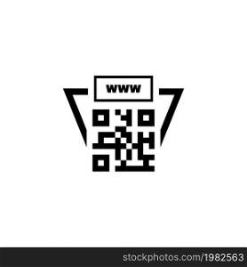 QR Code Link to Site. Flat Vector Icon illustration. Simple black symbol on white background. QR Code Link to Site sign design template for web and mobile UI element. QR Code Link to Site Flat Vector Icon