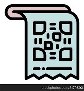 QR code paper icon outline vector. Scanner screen. Hand barcode. QR code paper icon outline vector. Scanner screen