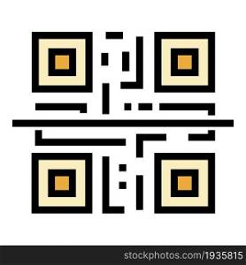 QR code scan icon. Outline QR code scan vector icon color flat isolated. QR code scan icon color outline vector
