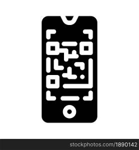 qr code scanner glyph icon vector. qr code scanner sign. isolated contour symbol black illustration. qr code scanner glyph icon vector illustration