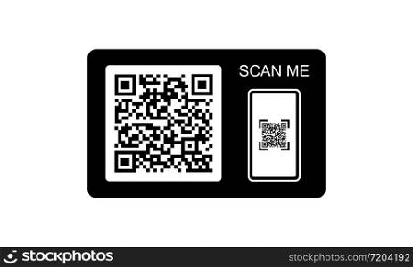 QR code, scanner with smartphone icon for web or appstore design black symbol isolated on white background. Vector EPS 10. QR code, scanner with smartphone icon for web or appstore design black symbol isolated on white background. Vector EPS 10.