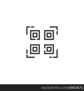 QR code thin line icon. Web and shopping payment technology. Isolated outline commerce vector illustration