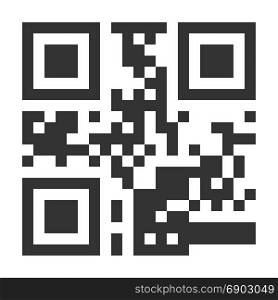 QR Code Vector. Hidden Text Or Url. Scanning Smartphone Technology. Isolated Classic QR Illustration. Sample QR Code Vector. Scan With Smart Phone. Monochrome Illustration