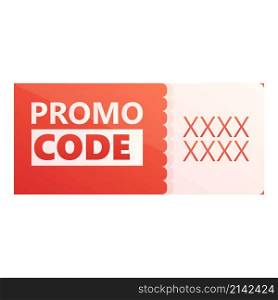 Qr promo code icon cartoon vector. Money ticket. Offer voucher. Qr promo code icon cartoon vector. Money ticket