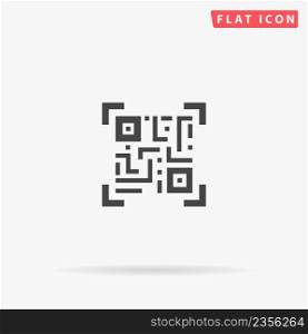 QR reader flat vector icon. Hand drawn style design illustrations.. QR reader flat vector icon