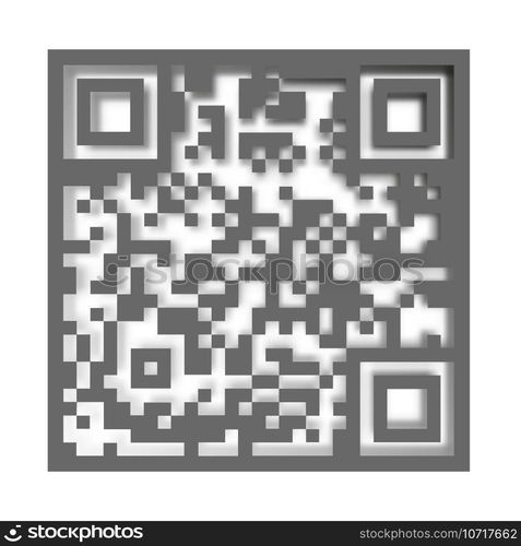 QR scan code. Sign with shadow. Payment technology pictogram. Vector ...