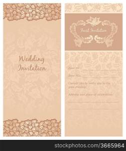 Qrnament flowers leaf background. Wedding invitation
