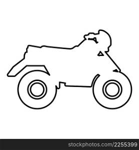 Quad bike ATV moto for ride racing all terrain vehicle contour outline line icon black color vector illustration image thin flat style simple. Quad bike ATV moto for ride racing all terrain vehicle contour outline line icon black color vector illustration image thin flat style