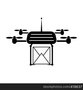 Quadcopter black simple icon on a white background. Quadcopter black simple icon