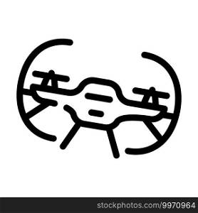 quadcopter flying toy line icon vector. quadcopter flying toy sign. isolated contour symbol black illustration. quadcopter flying toy line icon vector illustration