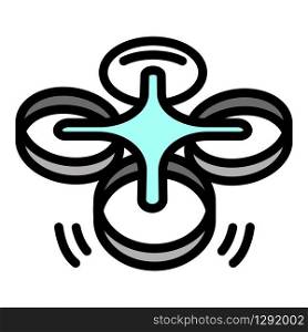 Quadcopter icon. Outline quadcopter vector icon for web design isolated on white background. Quadcopter icon, outline style
