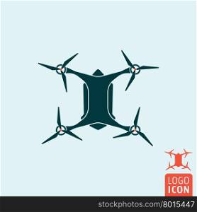 Quadcopter icon. Quadcopter logo. Quadcopter symbol. Quadcopter drone icon isolated, minimal design. Vector illustration